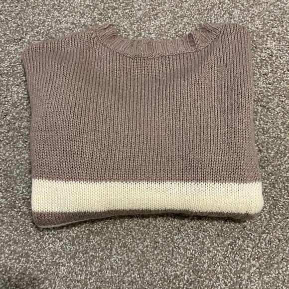 Charlotte Russe Dusty Lavender and Cream Striped Sweater - Picture 5 of 5
